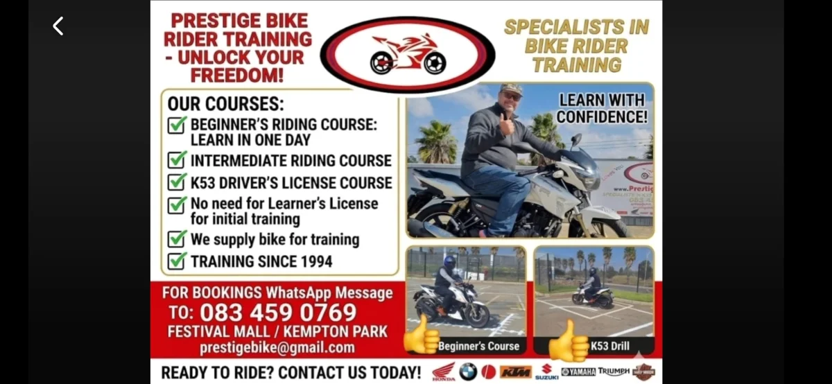 Rider on private training track
